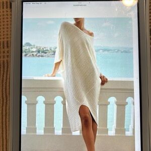 Zara asymmetrical off white dress size l/xl